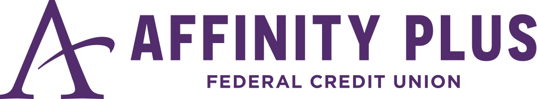 Large purple A, followed by text that reads Affinity Plus Federal Credit Union