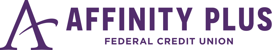 Purple Affinity Plus Logo Large purple A, followed by text that reads Affinity Plus Federal Credit Union