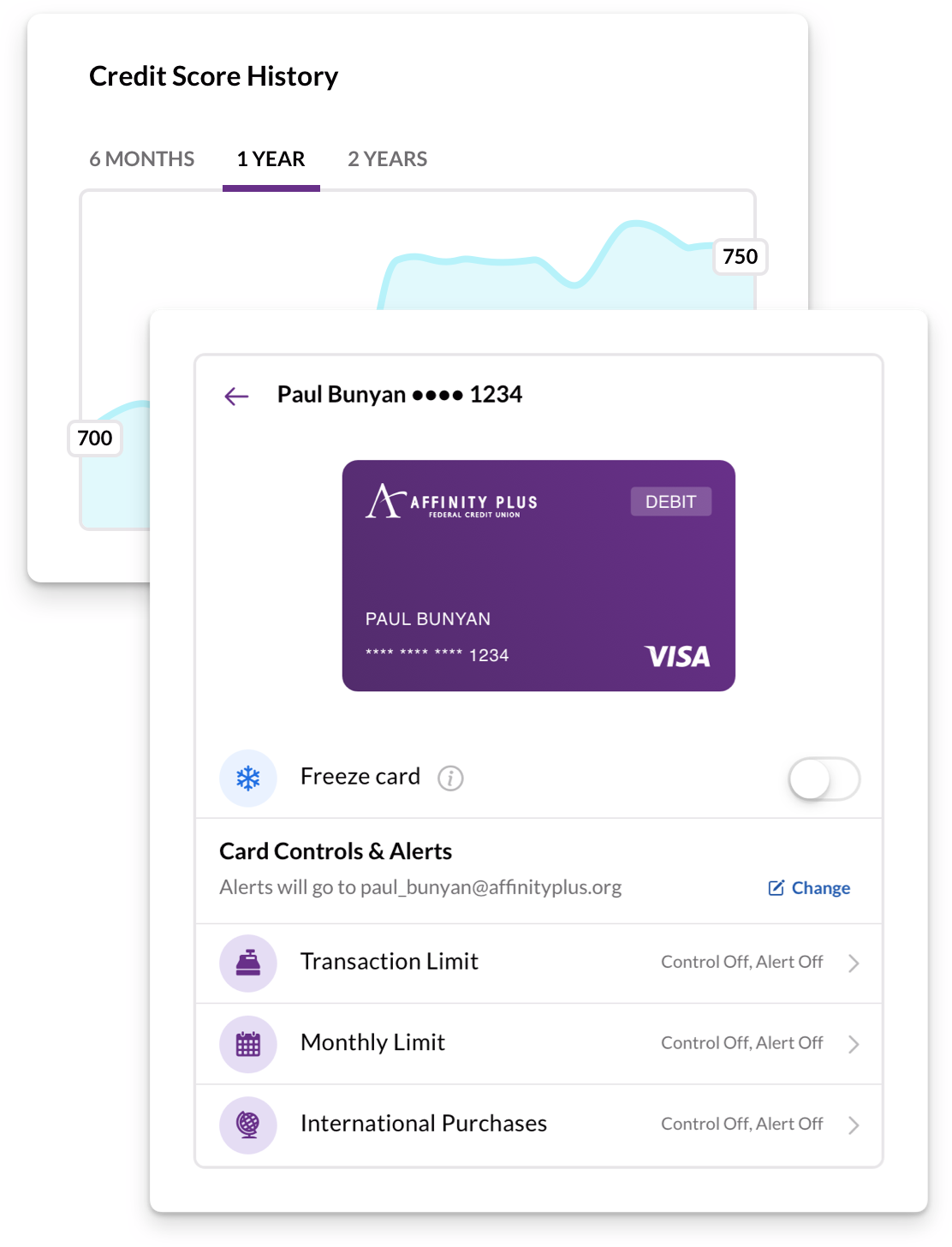 Affinity Plus Online Banking Security Features – Credit Monitoring and Card Controls