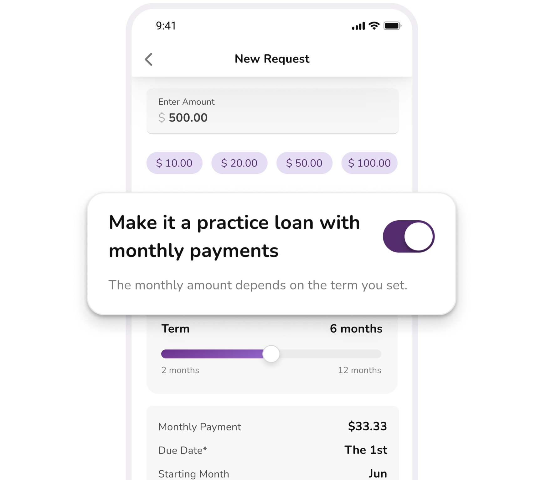 Practice Loans –&nbsp;Parent View