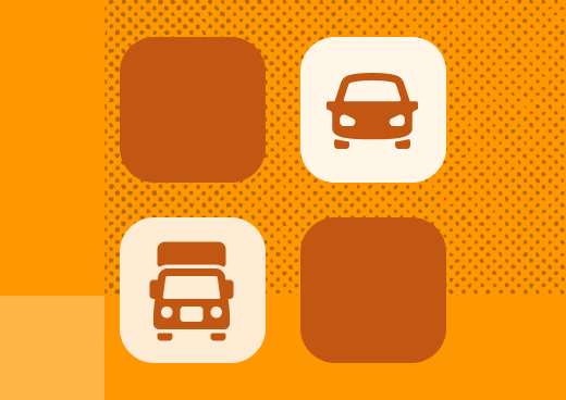 images of cars against an orange background