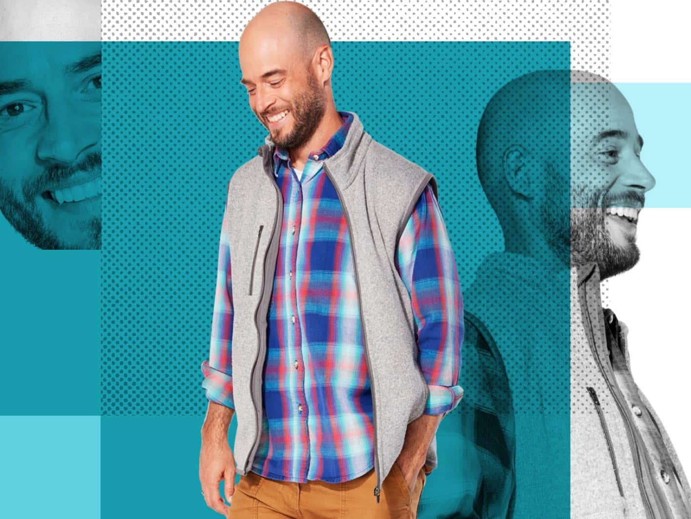 Jake, a Minnesota resident, on a teal background