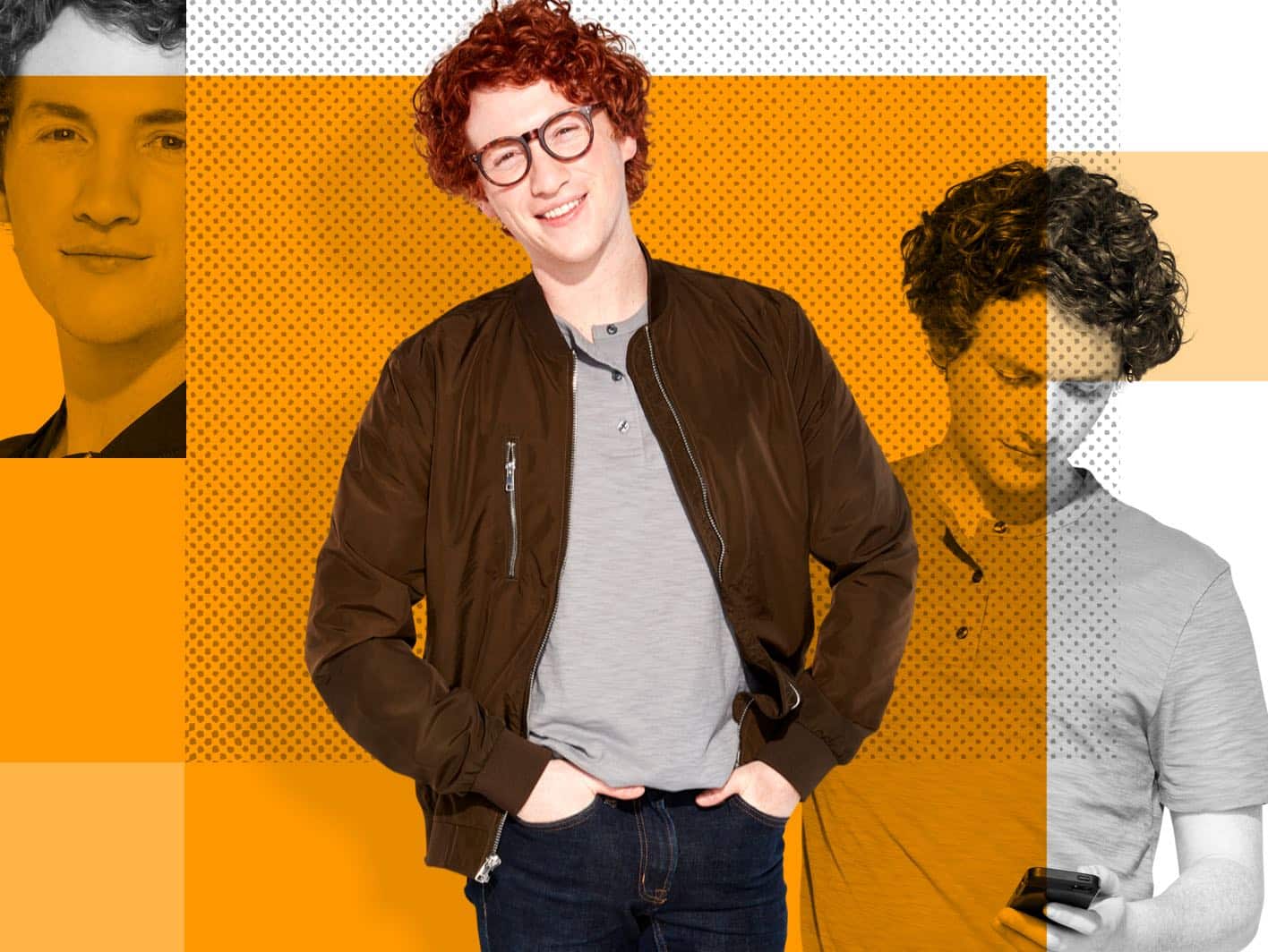 Josh, a Minnesota resident, on an orange background.