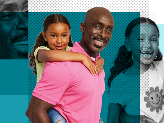 Nicholas & Elsie, Affinity Plus Members on a teal background