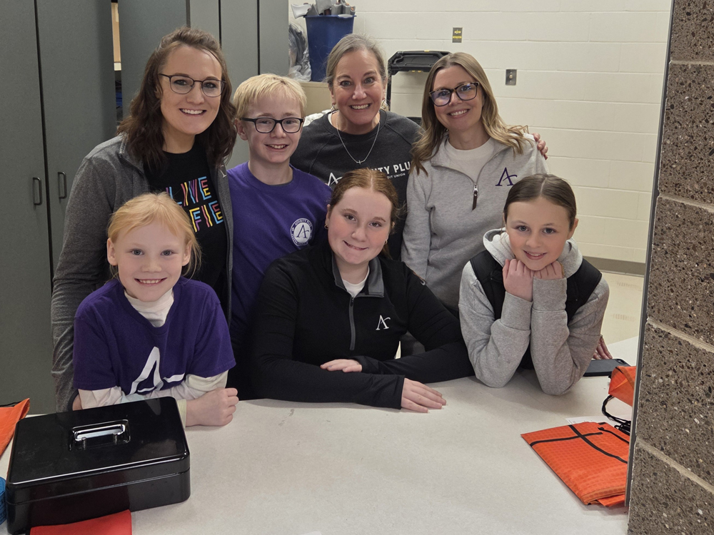 Seven volunteers at the Unified Basketball Game