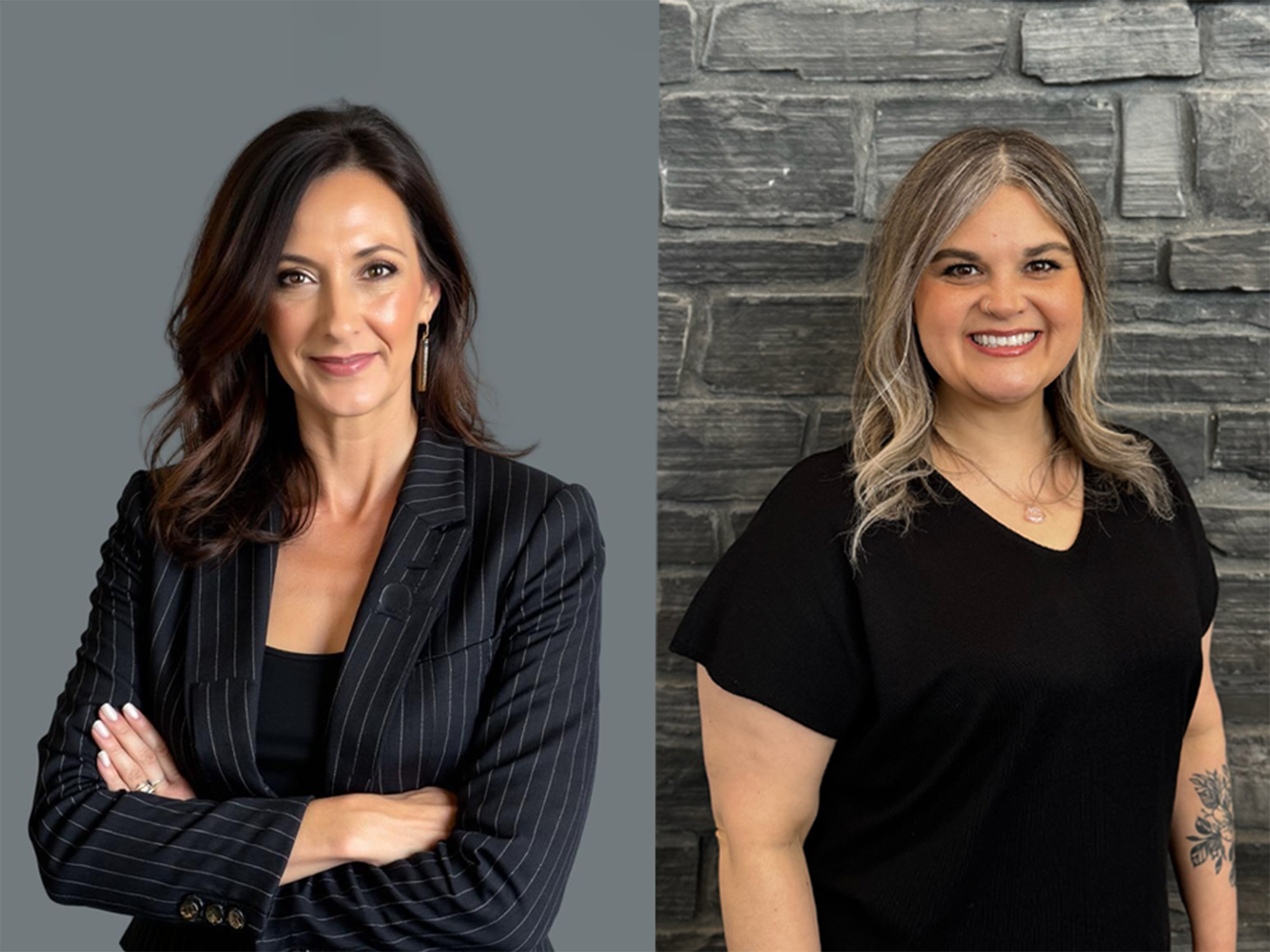 Headshots of two women smiling