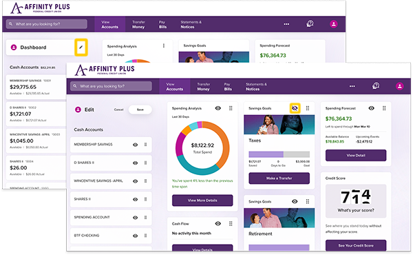 Dashboard Editing Screens