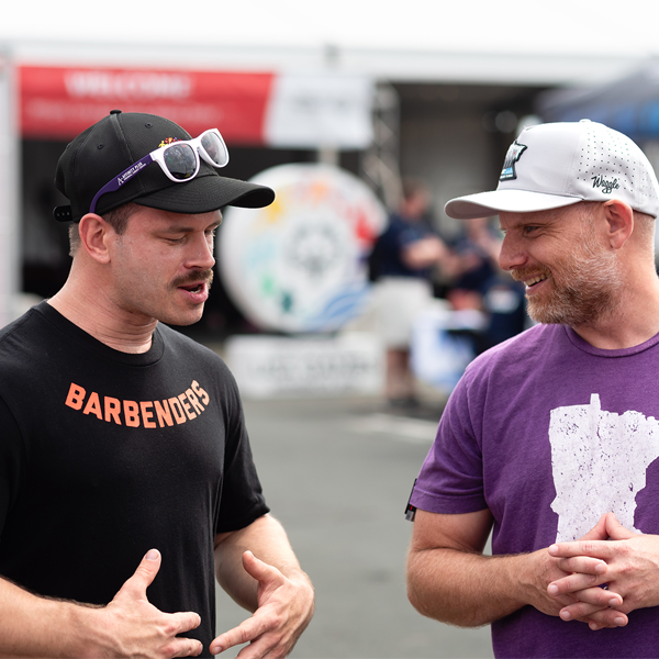 Powerlifter Dimitri Johnson and Affinity Plus Employee Adam Layne